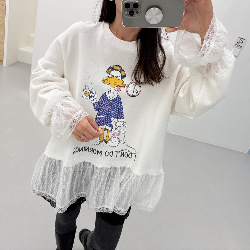 LOVABLE韓國直郵女裝新款真品24秋夏休閑推薦衛衣加絨拉絲LOVABLE衛衣