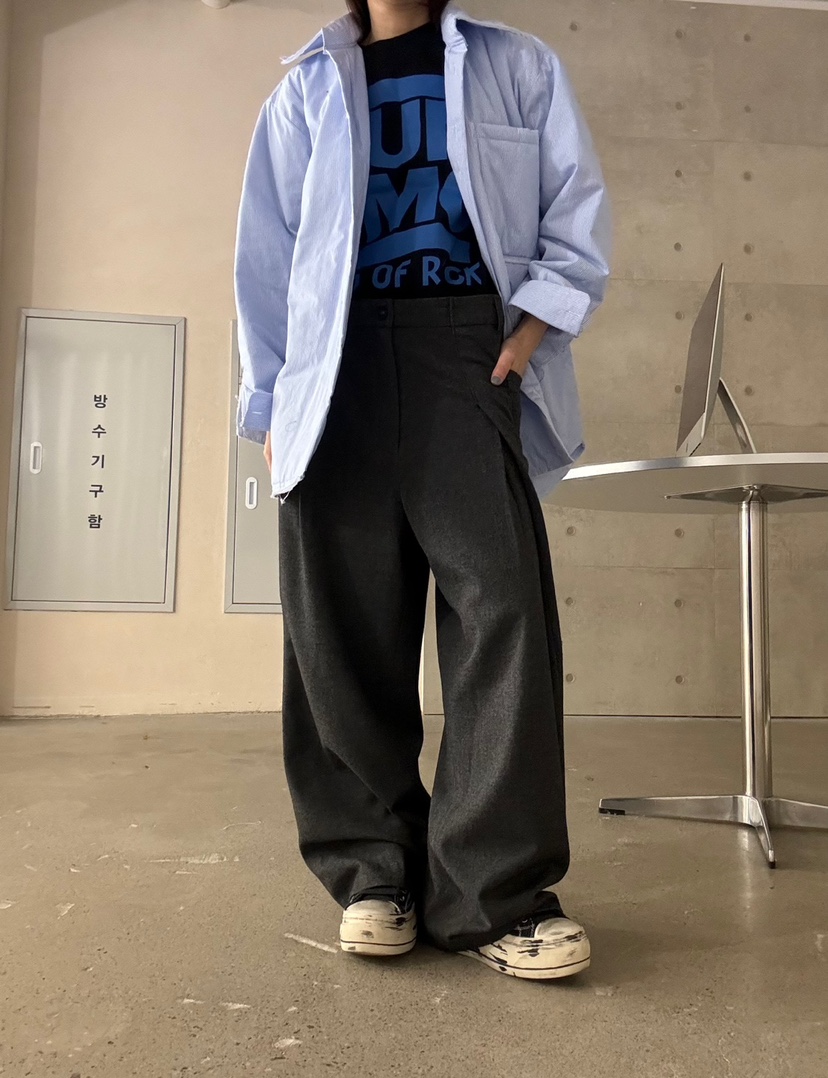 FRANC韓國代購女裝新品休閑24秋夏推薦熱賣時尚休閑褲羊毛FRANC休閑褲