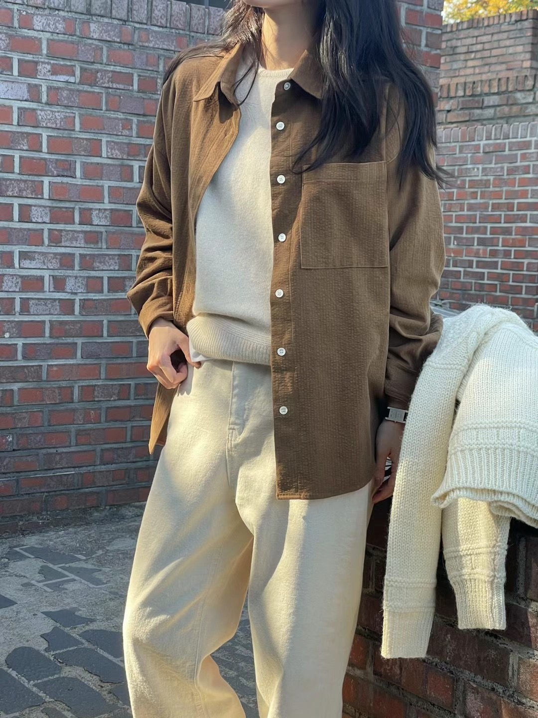 AMYGRACE韓國直郵女裝新品24秋冬職業休閑熱賣襯衫蕾絲衫AMYGRACE襯衫/蕾絲衫