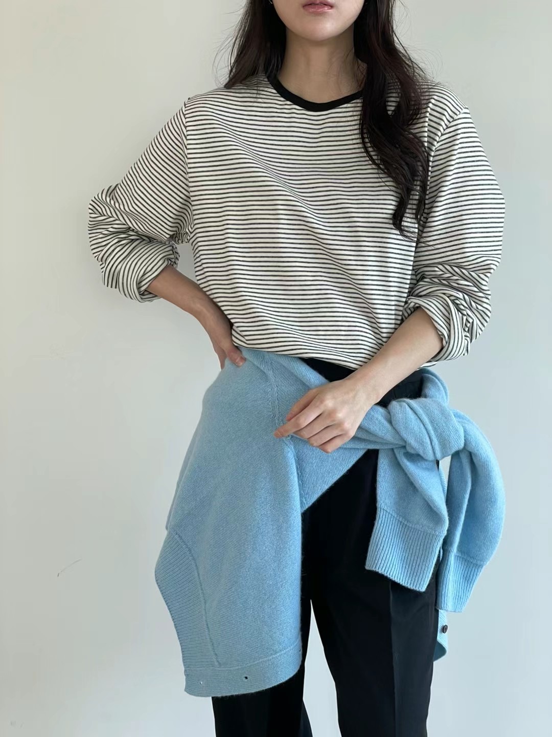 AMYGRACE直郵韓國代購女裝新品時尚真品24秋冬熱賣長袖T恤AMYGRACE長袖T恤