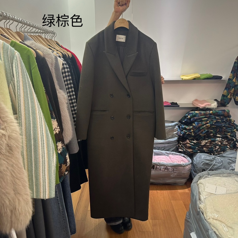 NAVE韓國直郵東大門實拍女裝新品時尚休閑中長款大衣莫代爾NAVE中長款大衣圖色2
