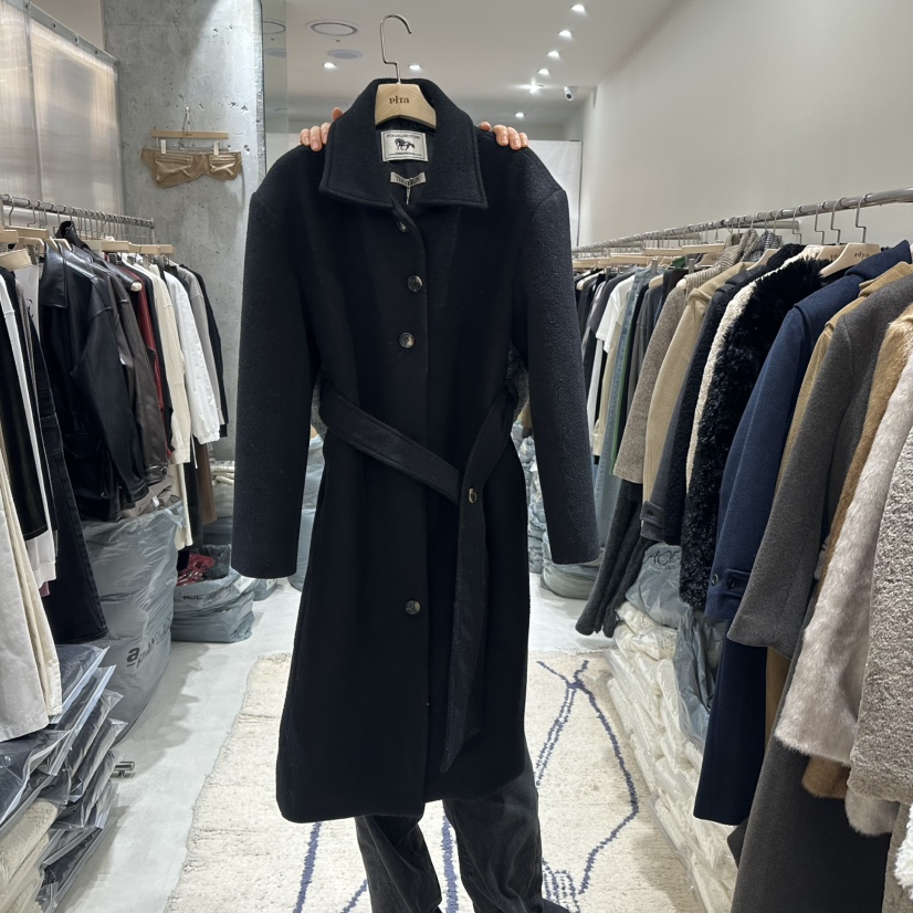 piTa東大門代購女士新款熱賣職業時尚休閑中長款大衣含腰帶THE VERLIN/piTa中長款大衣圖色2