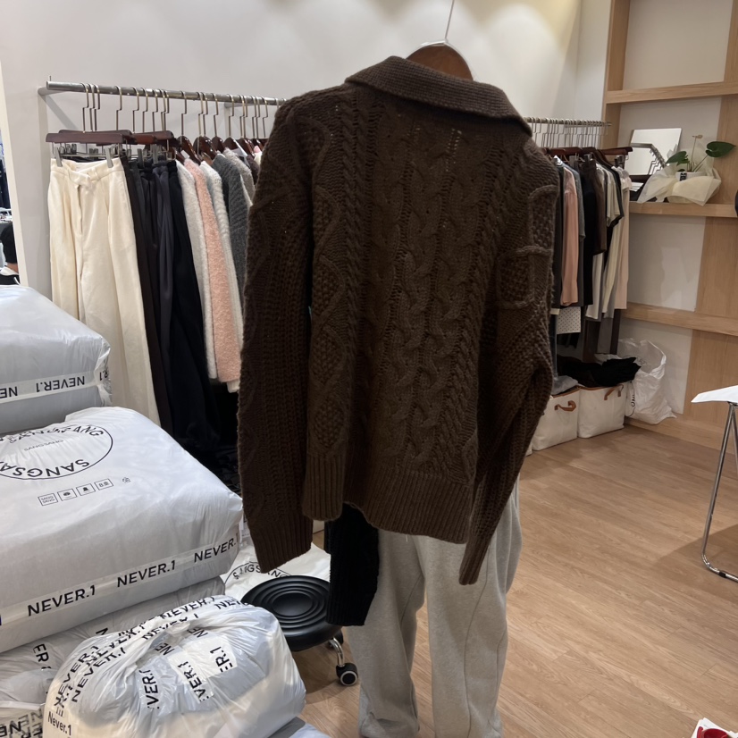 NEVER.1韓國直郵女士新品推薦時尚休閑24秋夏職業毛衣開衫NEVER.1毛衣