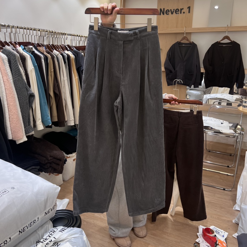 NEVER.1東大門實拍女士新品職業24秋夏推薦休閑褲闊腿褲NEVER.1休閑褲圖色3