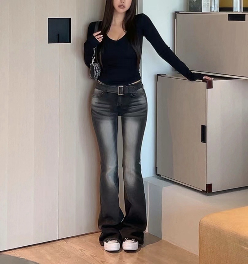 JJIM韓國代購女士新品真品人氣時尚職業休閑推薦熱賣牛仔褲JJIM牛仔褲