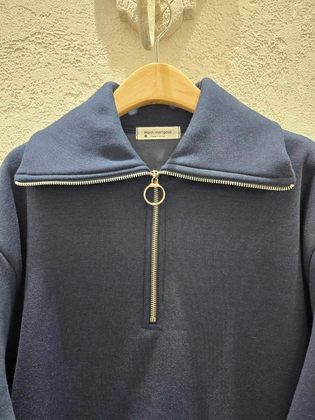 MASH MARIGOLD東大門直郵女士新品休閑推薦真品衛衣拉鏈加絨MASH MARIGOLD衛衣