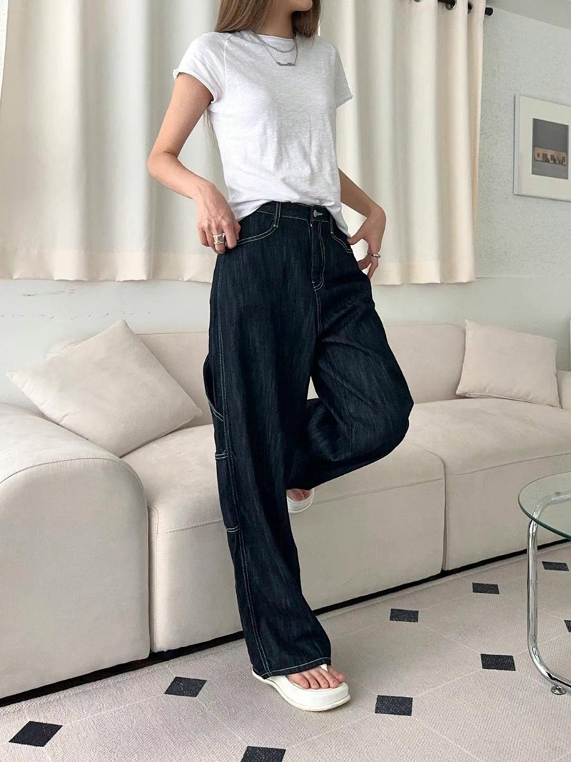 STYLE LAB韓國代購女裝新品24秋夏職業推薦休閑真品牛仔褲STYLE LAB牛仔褲