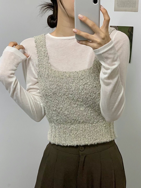 BUBBLE UNDER東大門直郵女士新品休閑職業真品時尚吊帶背心NOTICE吊帶/背心
