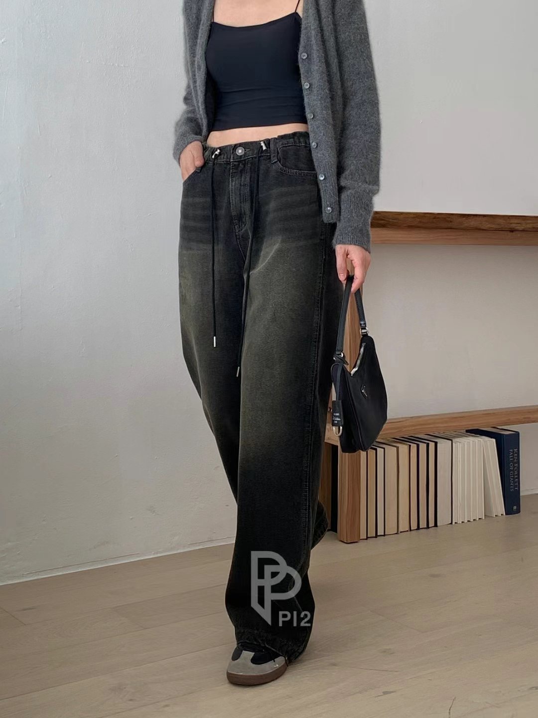 PI2韓國直郵東大門代購女裝新款24秋冬推薦熱賣時尚牛仔褲Pi2牛仔褲