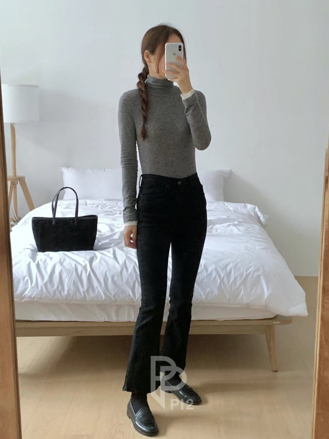 PI2韓國直郵東大門實拍女裝新品人氣職業時尚24秋冬牛仔褲Pi2牛仔褲