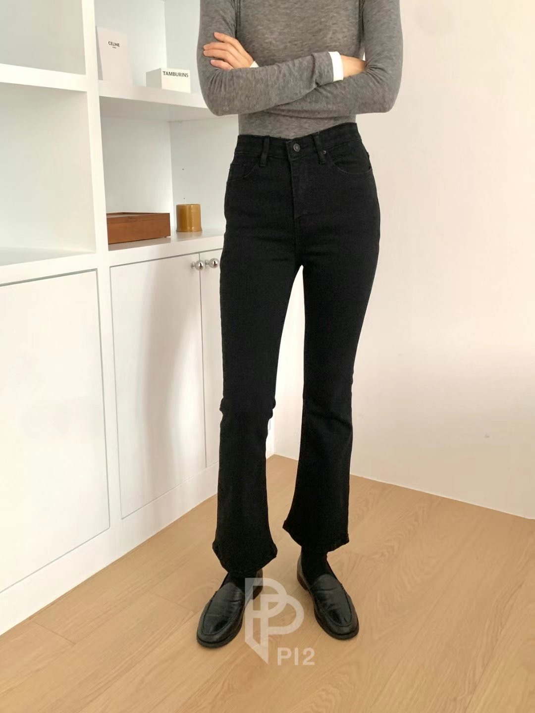 PI2韓國直郵東大門實拍女裝新品人氣職業時尚24秋冬牛仔褲Pi2牛仔褲圖色2