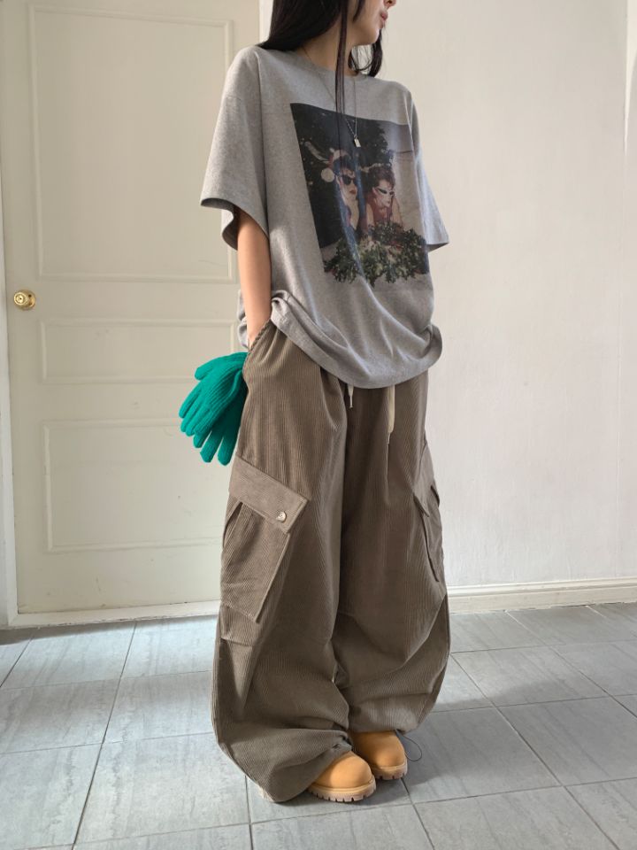 4LEAF韓國直郵東大門代購女裝新款休閑真品24秋冬休閑褲口袋4LEAF休閑褲