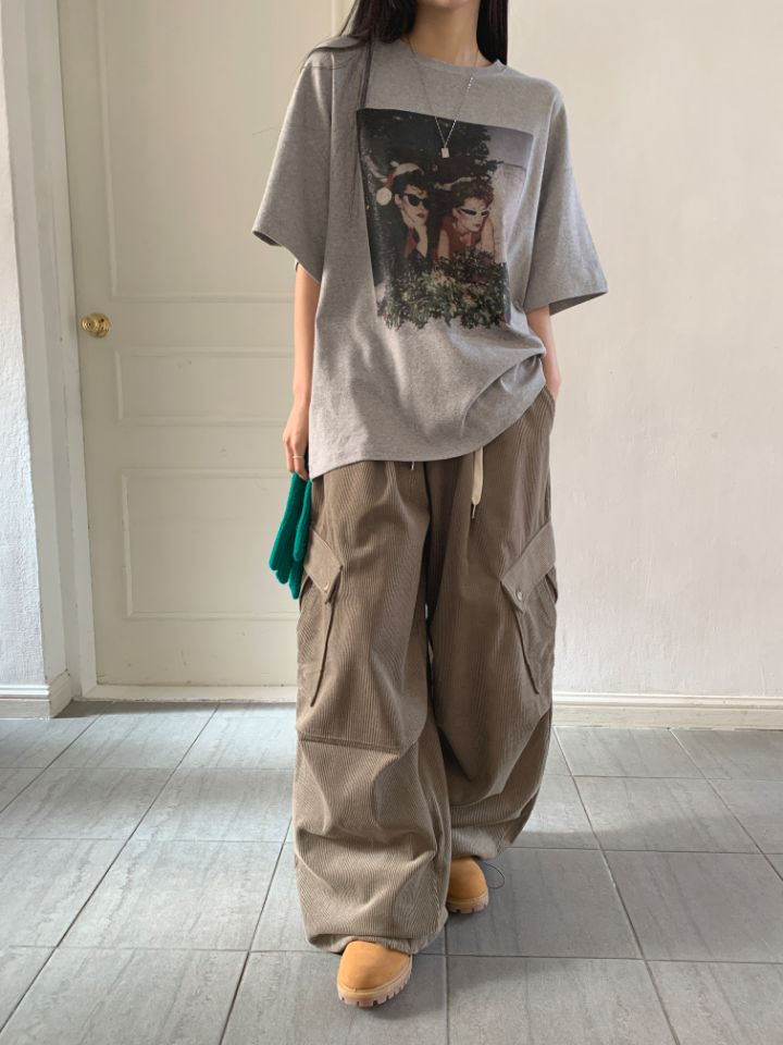 4LEAF韓國直郵東大門代購女裝新款休閑真品24秋冬休閑褲口袋4LEAF休閑褲