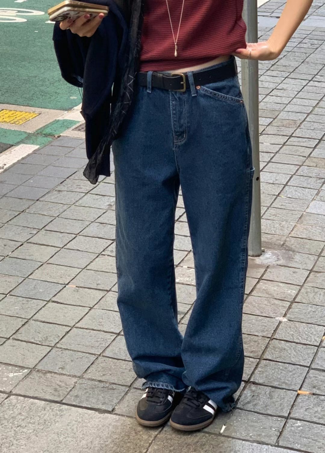 PI2直郵韓國代購女裝新品人氣真品推薦時尚24秋冬牛仔褲Pi2牛仔褲