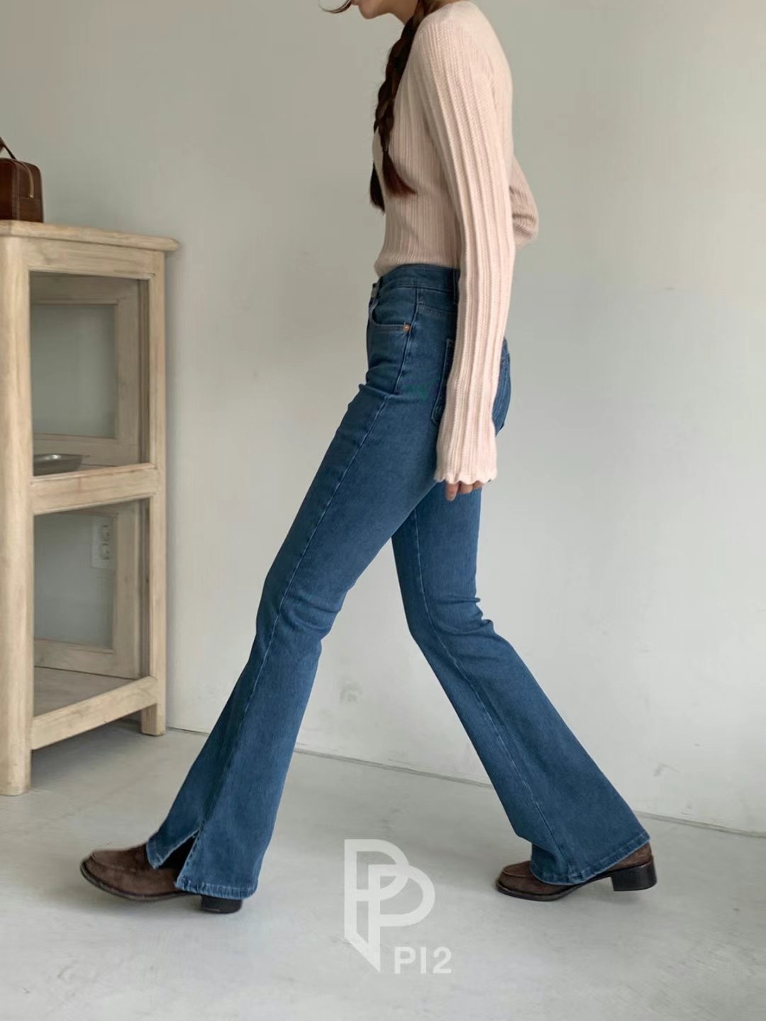 PI2直郵韓國代購女裝新款職業熱賣真品人氣推薦休閑牛仔褲Pi2牛仔褲