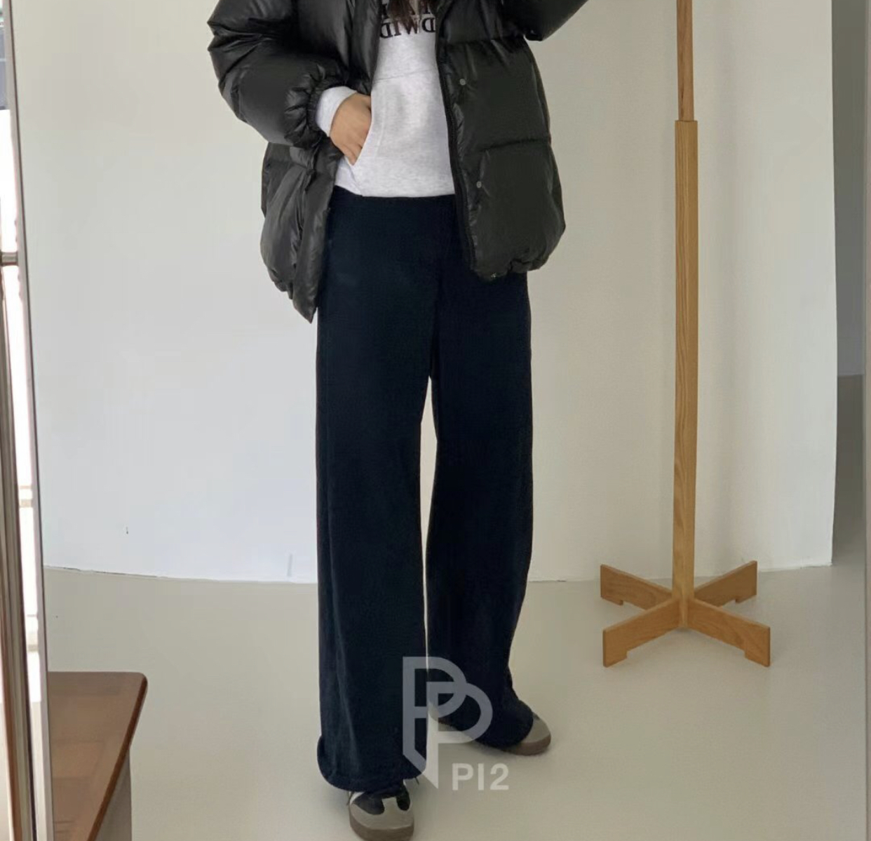 PI2韓國直郵東大門代購女裝新款真品休閑時尚熱賣牛仔褲加絨Pi2牛仔褲