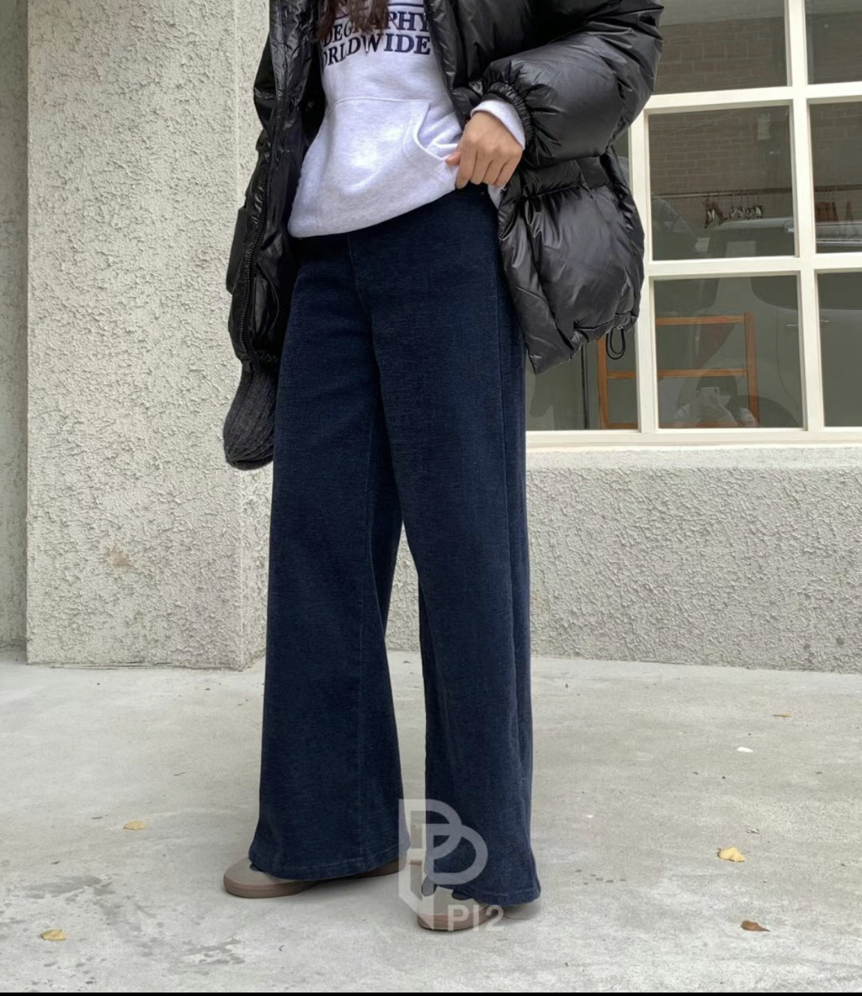 PI2韓國直郵東大門代購女裝新款真品休閑時尚熱賣牛仔褲加絨Pi2牛仔褲