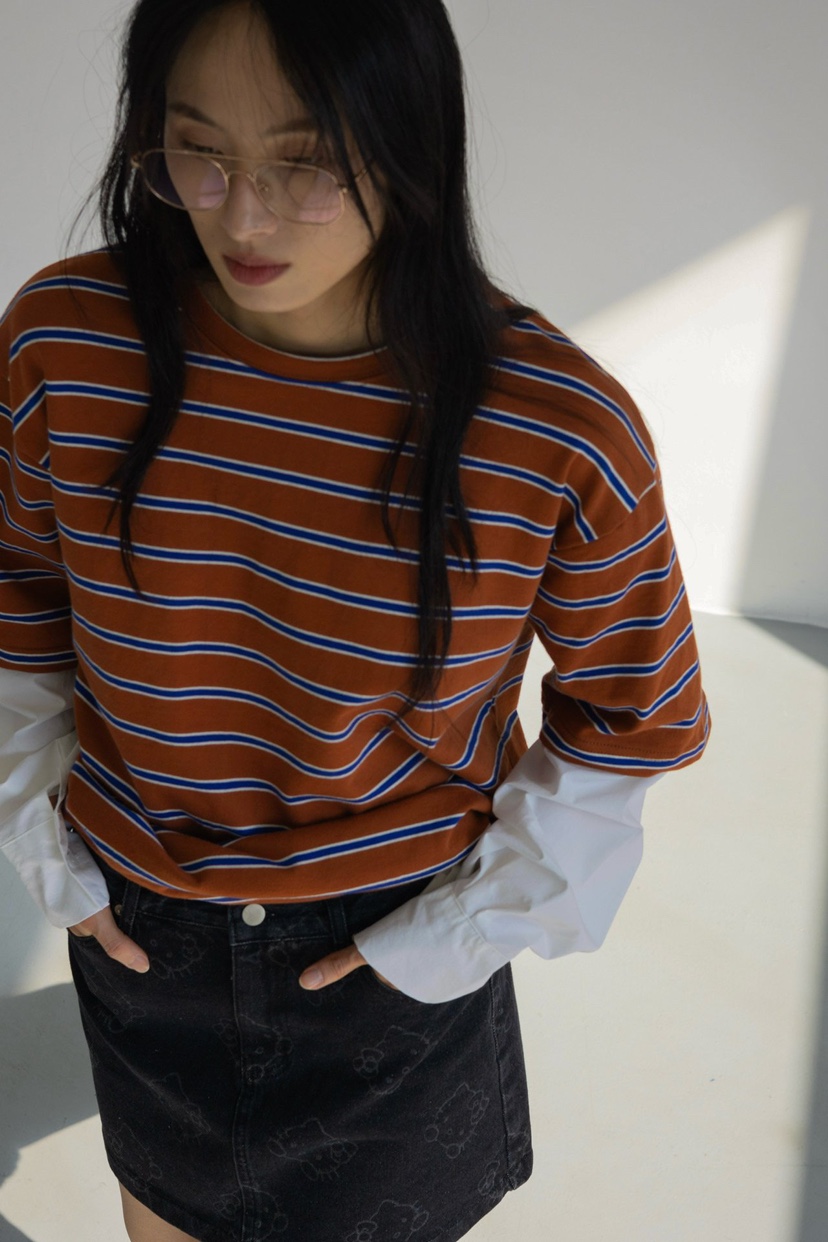 INSSENSE-A直郵韓國代購女裝新款真品職業24秋冬長袖T恤INSSENSE-A長袖T恤