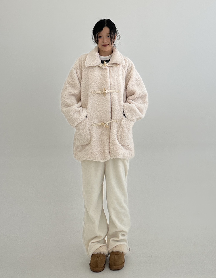 A.VER韓國直郵東大門實拍女裝新款熱賣休閑中長款大衣皮草A.VER中長款大衣