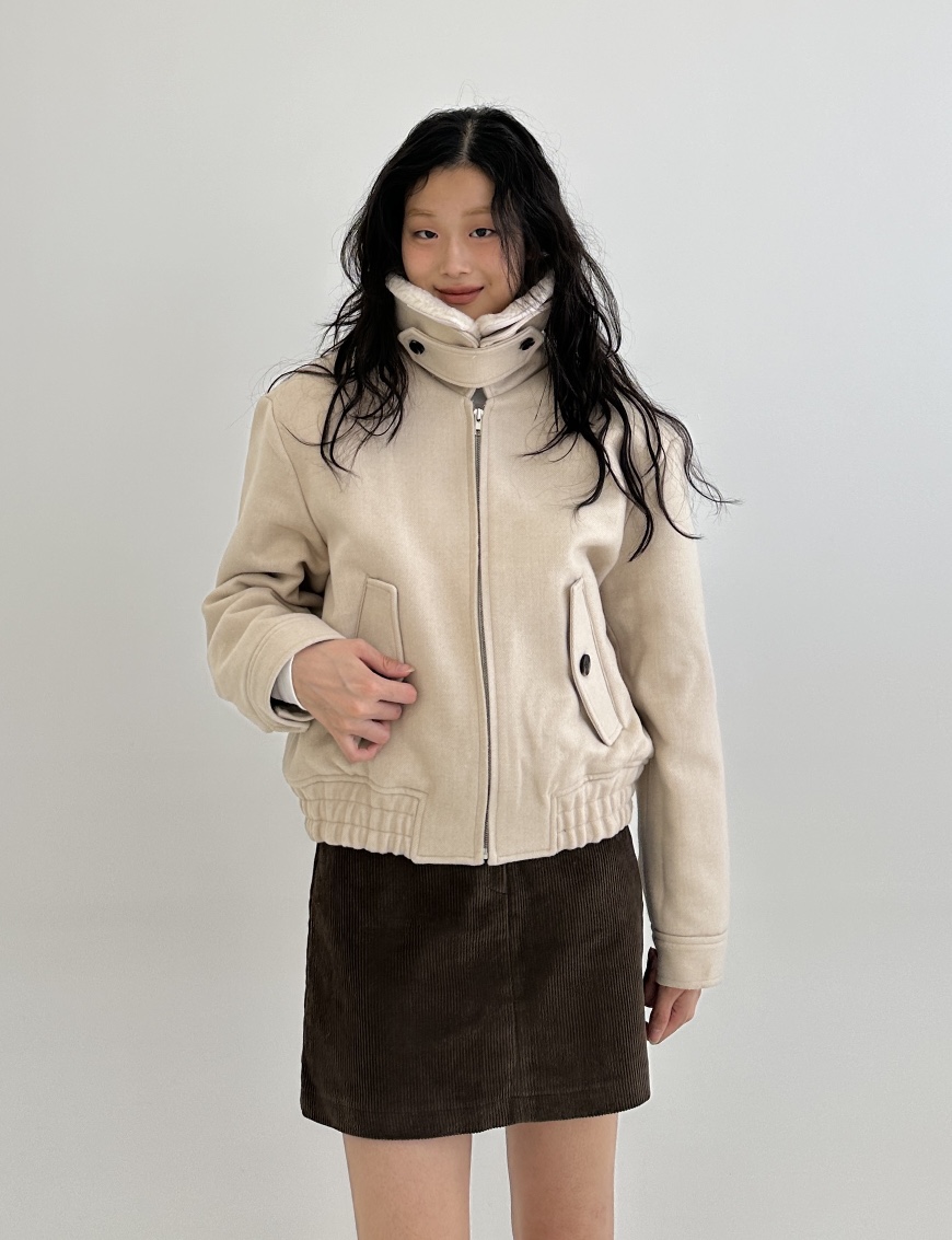 A.VER東大門實拍女士新品休閑24秋夏人氣職業短款大衣羊絨A.VER短款大衣