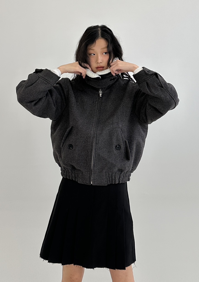 A.VER東大門實拍女士新品休閑24秋夏人氣職業短款大衣羊絨A.VER短款大衣