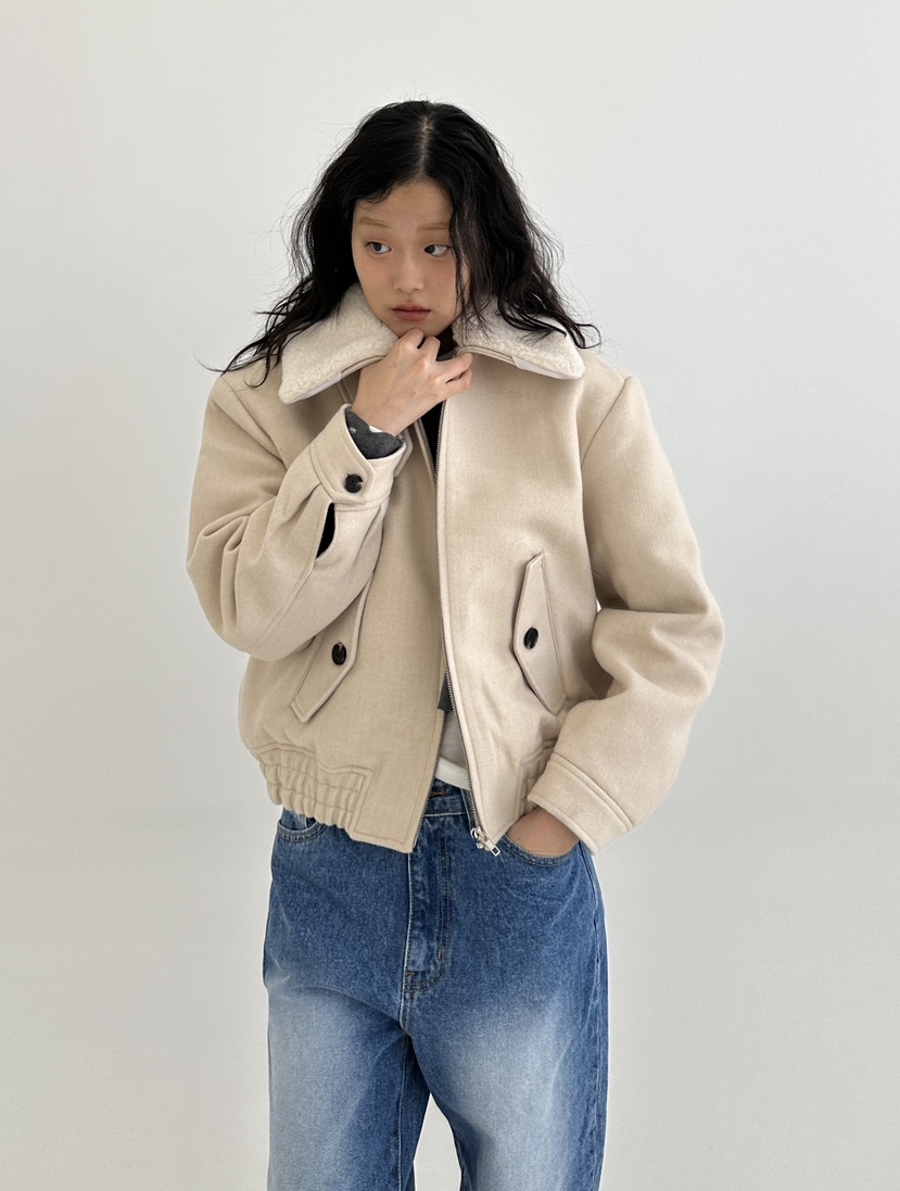 A.VER東大門實拍女士新品休閑24秋夏人氣職業短款大衣羊絨A.VER短款大衣