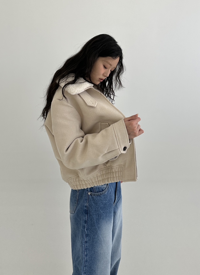 A.VER東大門實拍女士新品休閑24秋夏人氣職業短款大衣羊絨A.VER短款大衣