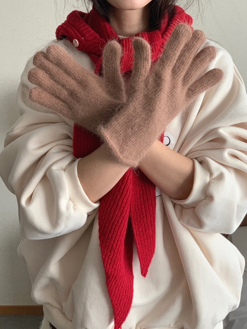 JKICHI直郵韓國代購女裝新品時尚職業人氣真品手套安哥拉羊毛EDIT手套圖色2