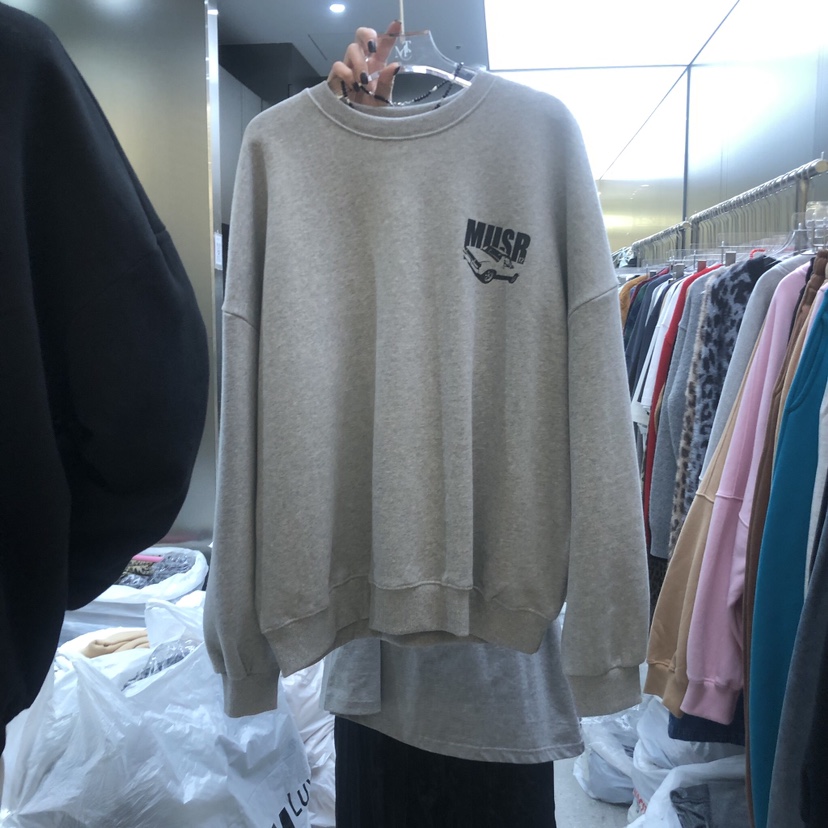 MADCITY韓國直郵東大門實拍女裝新品人氣24秋冬職業衛衣加絨MADCITY衛衣圖色1