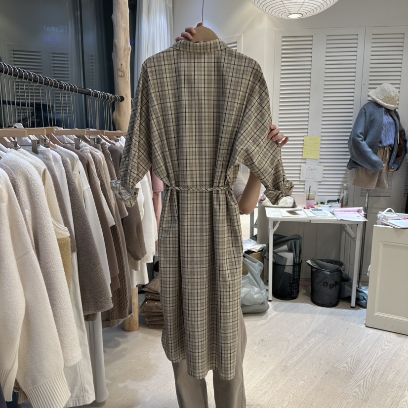 Copiner直郵韓國代購女裝新款職業24秋冬人氣連衣裙含腰繩COPINER連衣裙