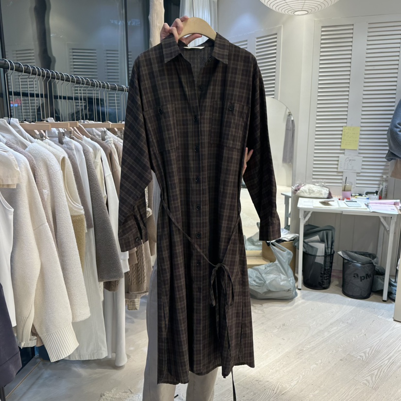 Copiner直郵韓國代購女裝新款職業24秋冬人氣連衣裙含腰繩COPINER連衣裙圖色2