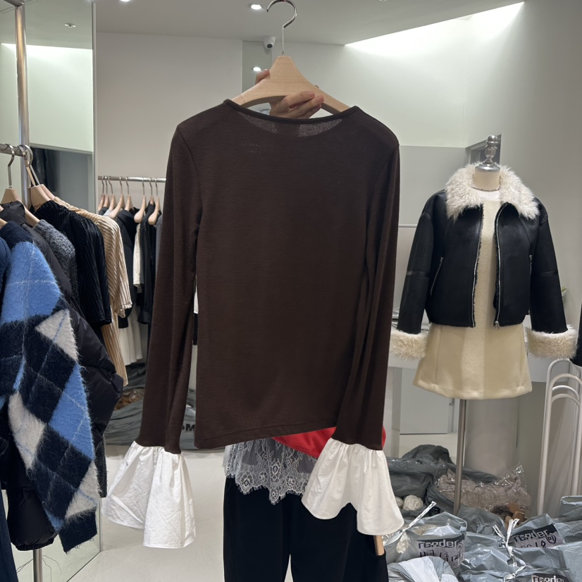 render韓國直郵女裝新款真品人氣休閑職業推薦時尚24秋冬長袖T恤RENDER長袖T恤