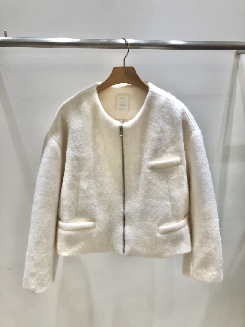 BIENBIEN韓國直郵東大門代購女裝新款熱賣24秋冬短款大衣馬海毛EYEL短款大衣圖色1