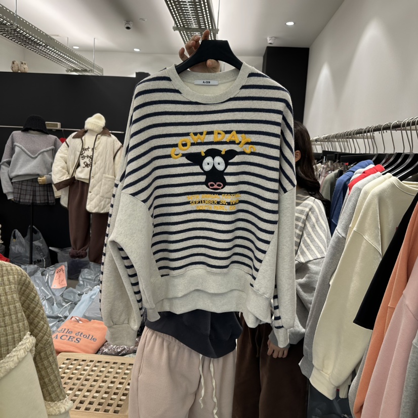 A.CES韓國直郵東大門代購女裝新品休閑時尚職業真品衛衣加絨A.CES衛衣圖色1