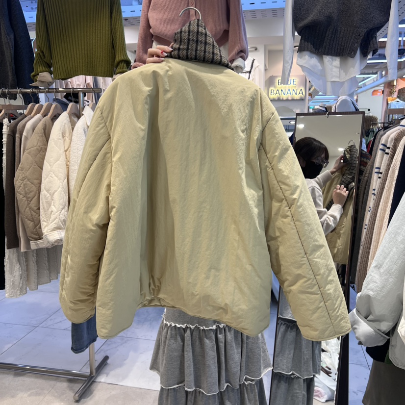 JuA韓國直郵女裝新款推薦休閑24秋冬短款羽絨服含圍巾格紋鴨絨JUA短款羽絨服
