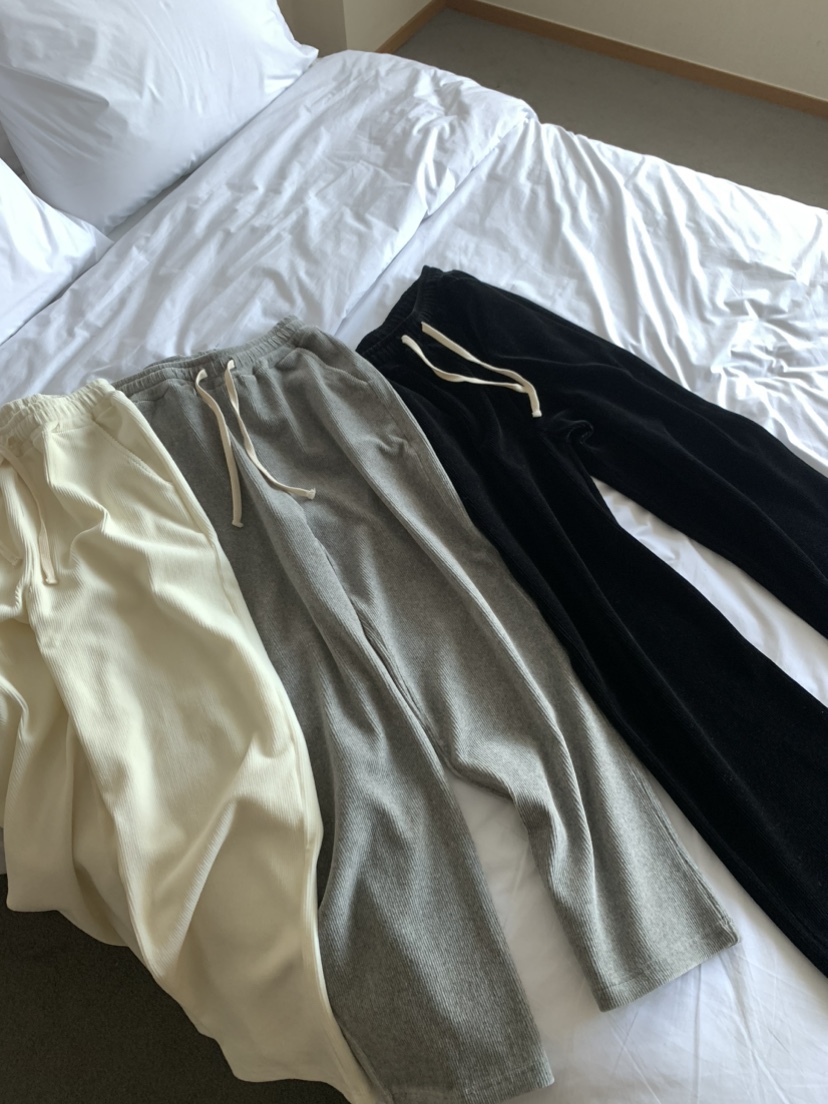 IRVINE直郵韓國代購女裝新款休閑時尚人氣推薦休閑褲加絨羅紋IRVINE休閑褲