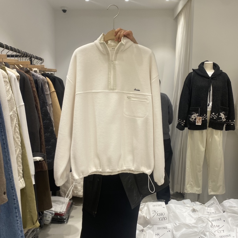 IRVINE韓國直郵東大門代購女裝新品推薦人氣休閑衛衣加絨抓絨IRVINE衛衣圖色1