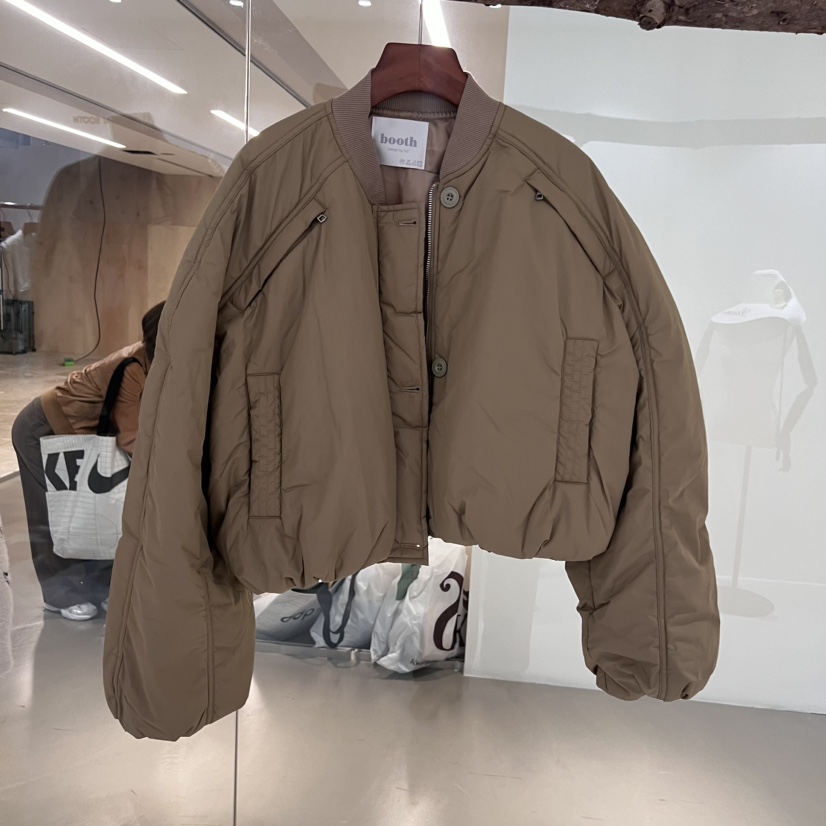 AI BOOTH韓國直郵女裝新品休閑人氣時尚真品短款棉服拉鏈填充AI BOOTH短款棉服