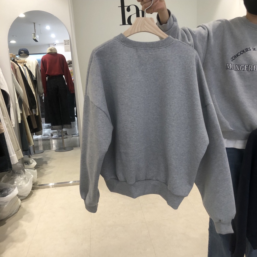 FAR韓國直郵東大門實拍女裝新品時尚推薦真品24秋冬衛衣加絨拉絨X-MOOD衛衣