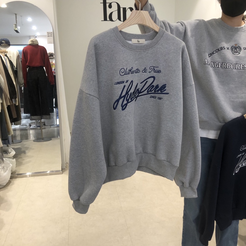 FAR韓國直郵東大門實拍女裝新品時尚推薦真品24秋冬衛衣加絨拉絨X-MOOD衛衣