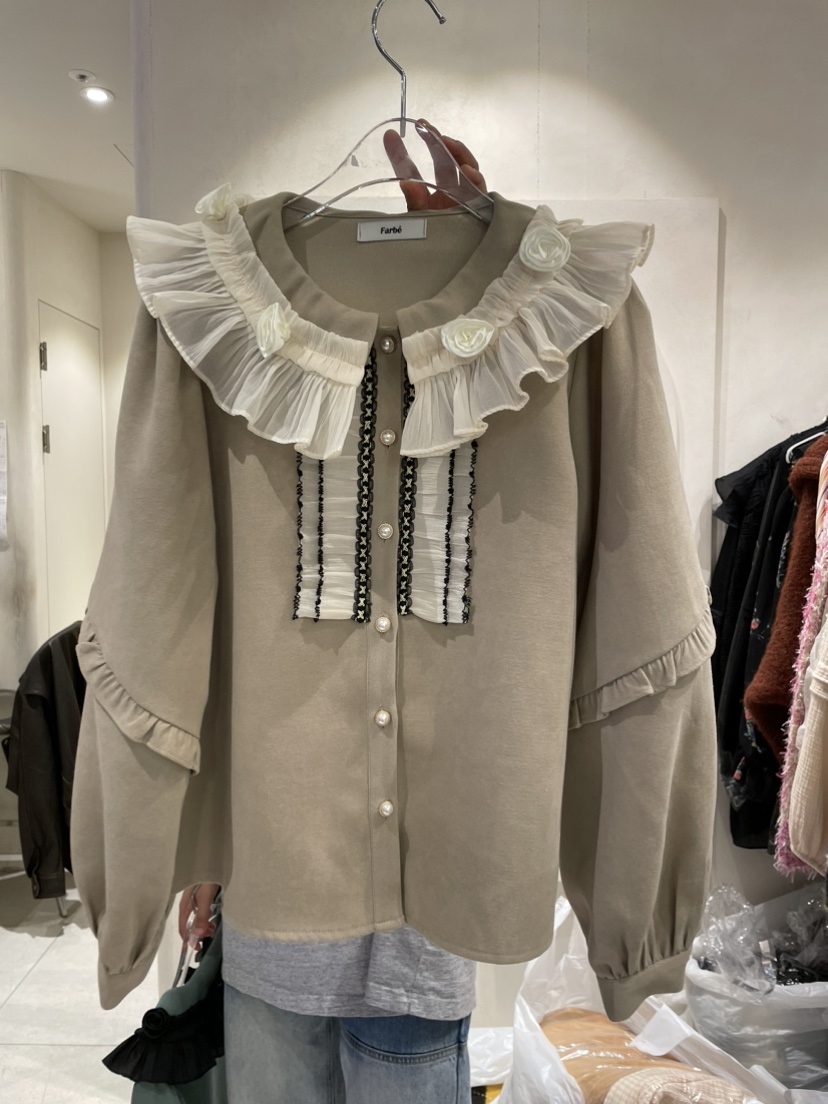 FARBE韓國直郵女裝新品人氣真品熱賣推薦職業24秋冬襯衫蕾絲衫PLATFORM襯衫/蕾絲衫圖色1