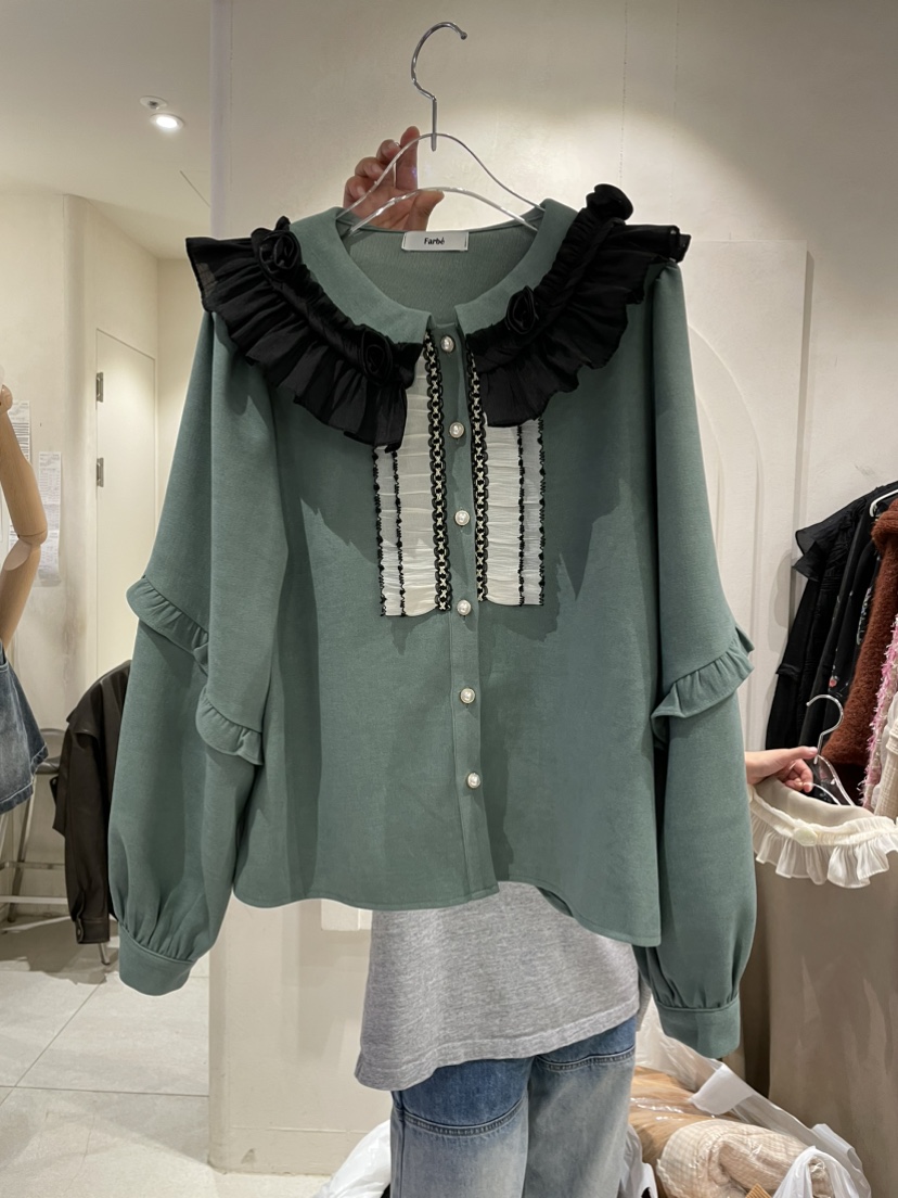 FARBE韓國直郵女裝新品人氣真品熱賣推薦職業24秋冬襯衫蕾絲衫PLATFORM襯衫/蕾絲衫圖色2