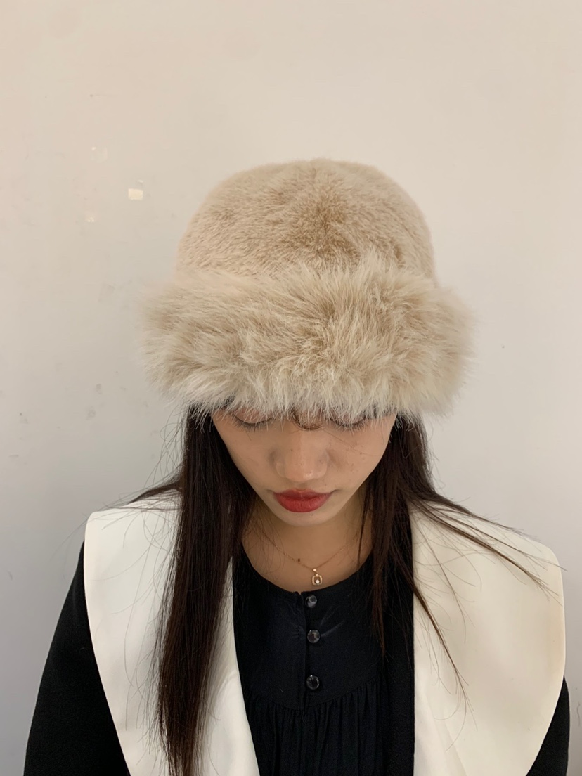 FABRIC韓國直郵女裝新款24秋冬人氣熱賣時尚帽子生態毛水貂FABRIC帽子