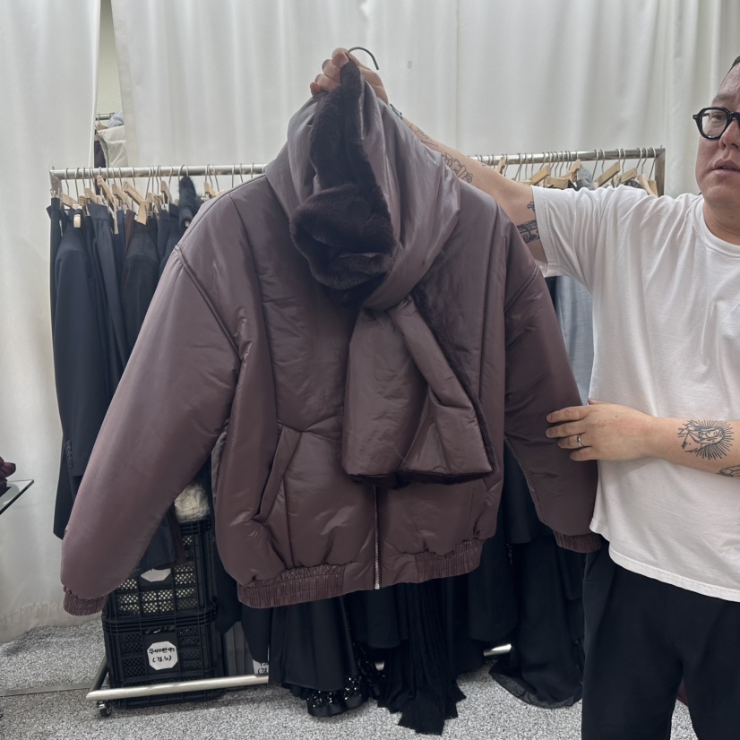 ONE BY TWO韓國直郵東大門實拍女裝新品24秋冬短款棉服含圍巾ONE BY TWO短款棉服圖色2