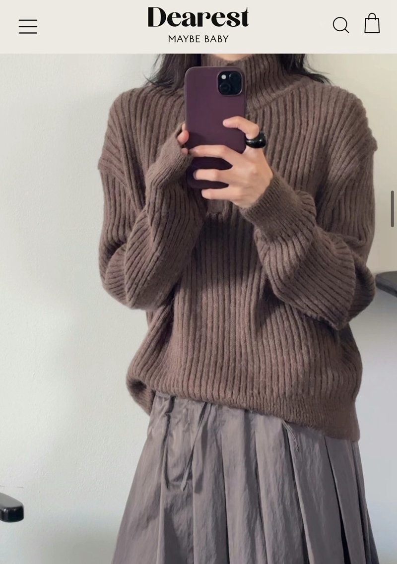 DE ONDO直郵韓國代購女裝新款休閑時尚24秋冬人氣毛衣羊駝DE ONDO毛衣