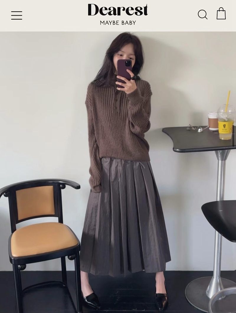 DE ONDO直郵韓國代購女裝新款休閑時尚24秋冬人氣毛衣羊駝DE ONDO毛衣