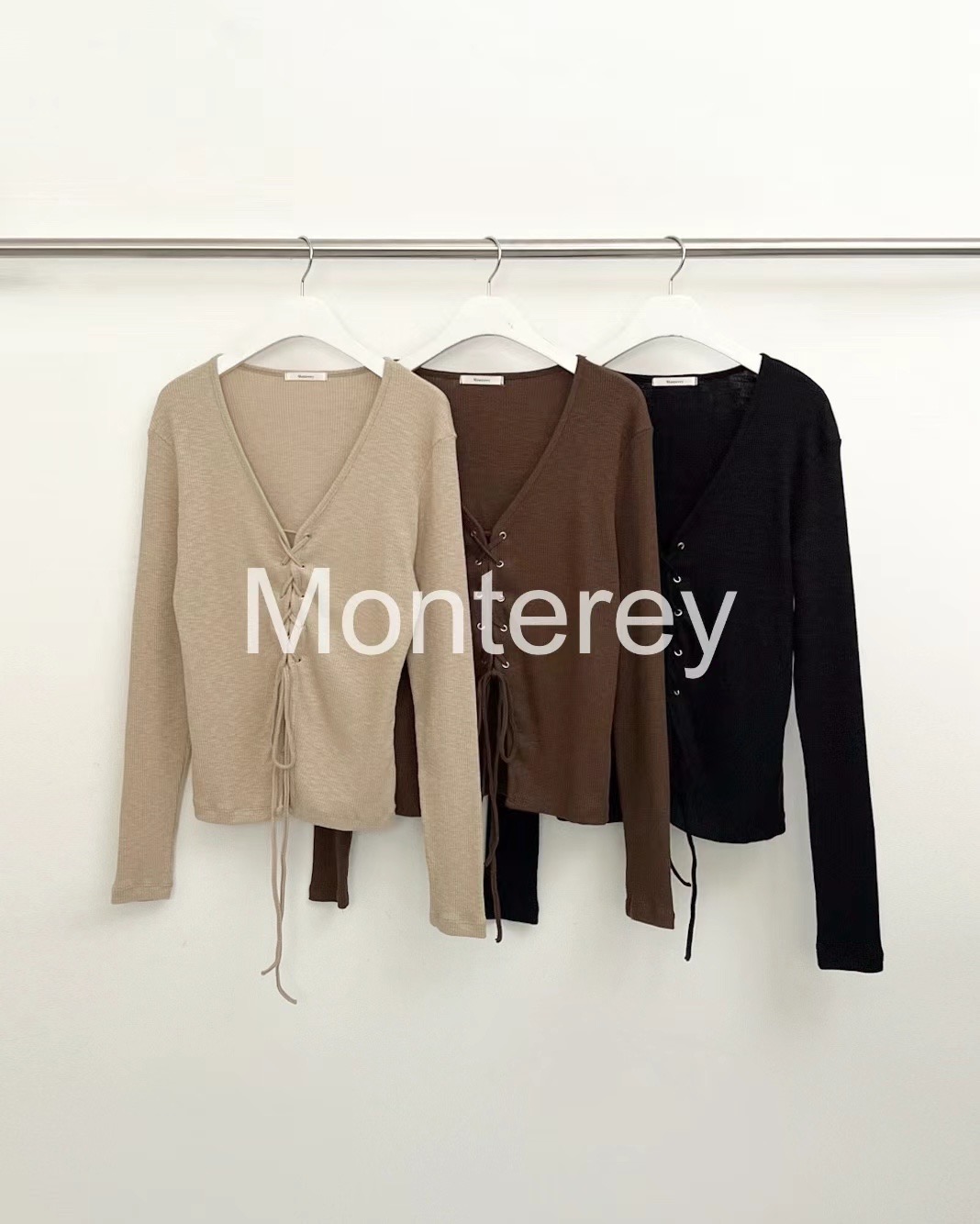 MONTEREY韓國直郵女裝新款真品時尚休閑24秋冬熱賣針織衫MONTEREY針織衫圖色2左二色