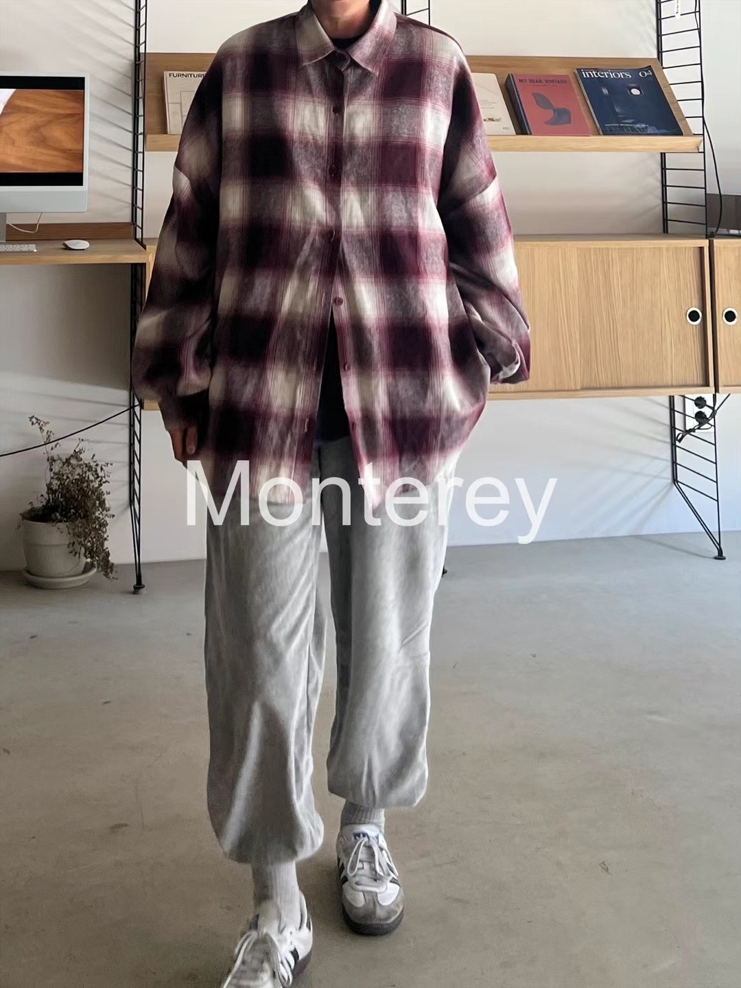 MONTEREY韓國直郵女裝新款真品時尚職業推薦襯衫蕾絲衫寬松MONTEREY襯衫/蕾絲衫