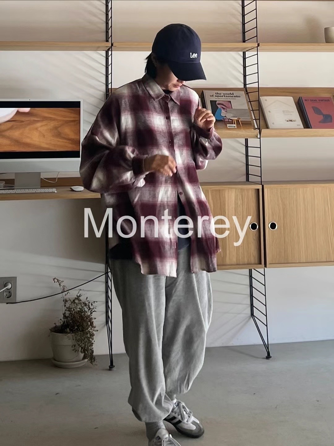 MONTEREY韓國直郵女裝新款真品時尚職業推薦襯衫蕾絲衫寬松MONTEREY襯衫/蕾絲衫