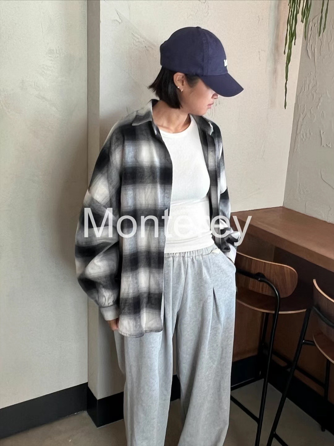 MONTEREY韓國直郵女裝新款真品時尚職業推薦襯衫蕾絲衫寬松MONTEREY襯衫/蕾絲衫圖色2